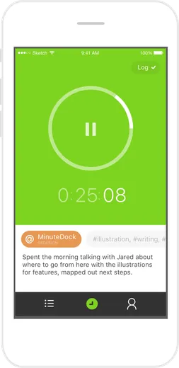 MinuteDock time tracking interface