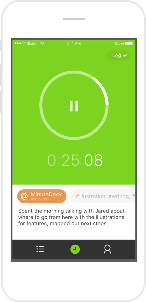 MinuteDock iPhone app