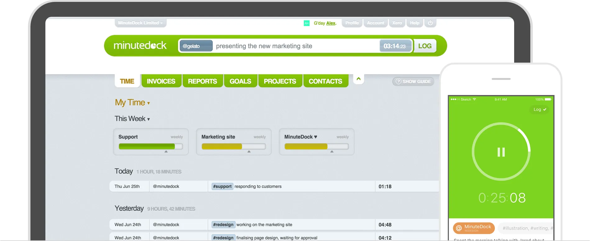 MinuteDock billing rates configuration