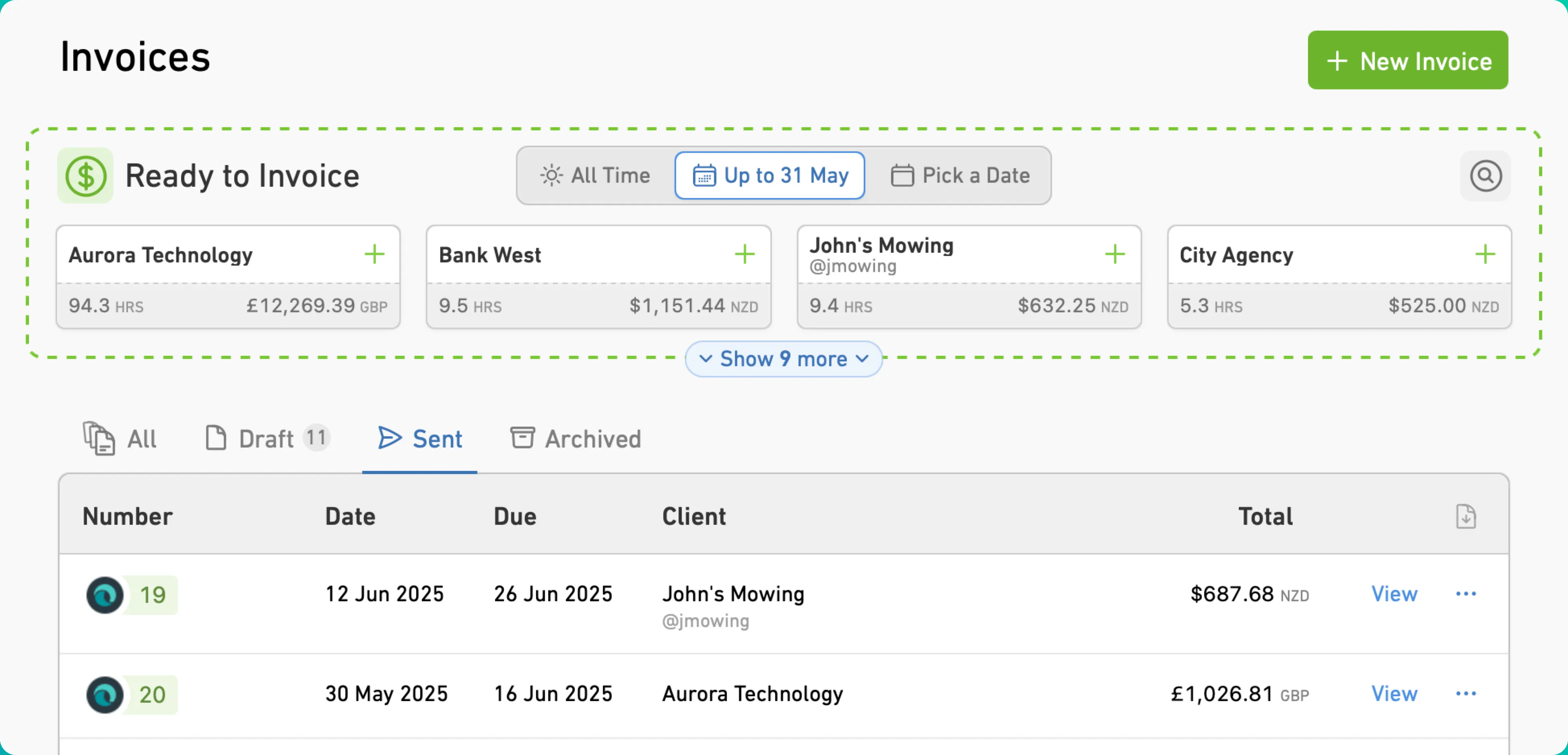 MinuteDock to Wave invoice flow